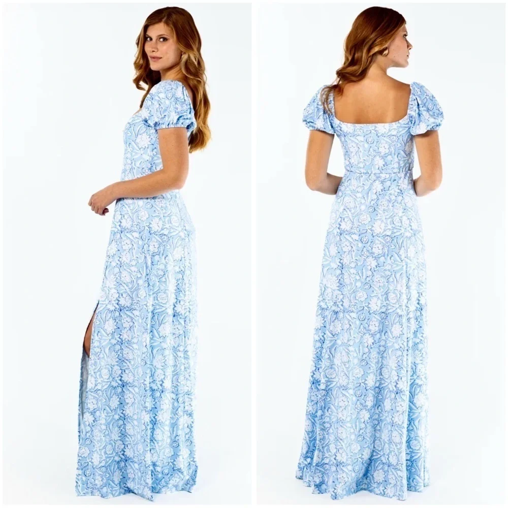 SMITH & QUINN Flowy Stretchy Floral Romantic Feminine Elizabeth Maxi Dress Sz XS - Picture 5 of 11